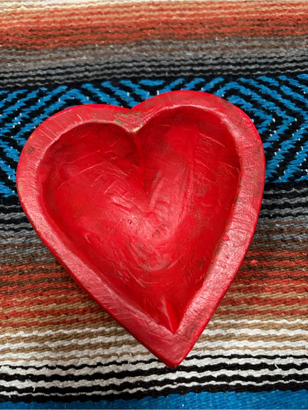 Handcrafted Red Heart Bowl